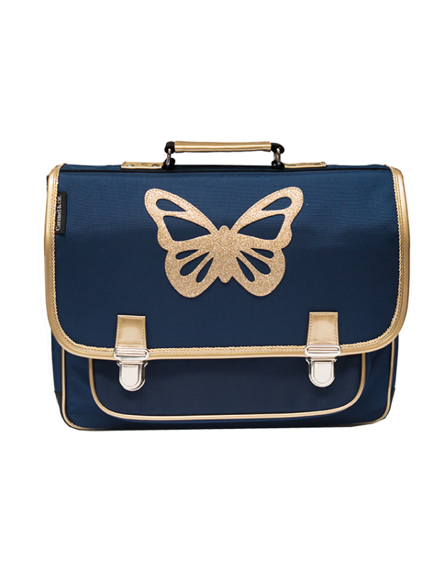grote boekentas blauwe vlinder